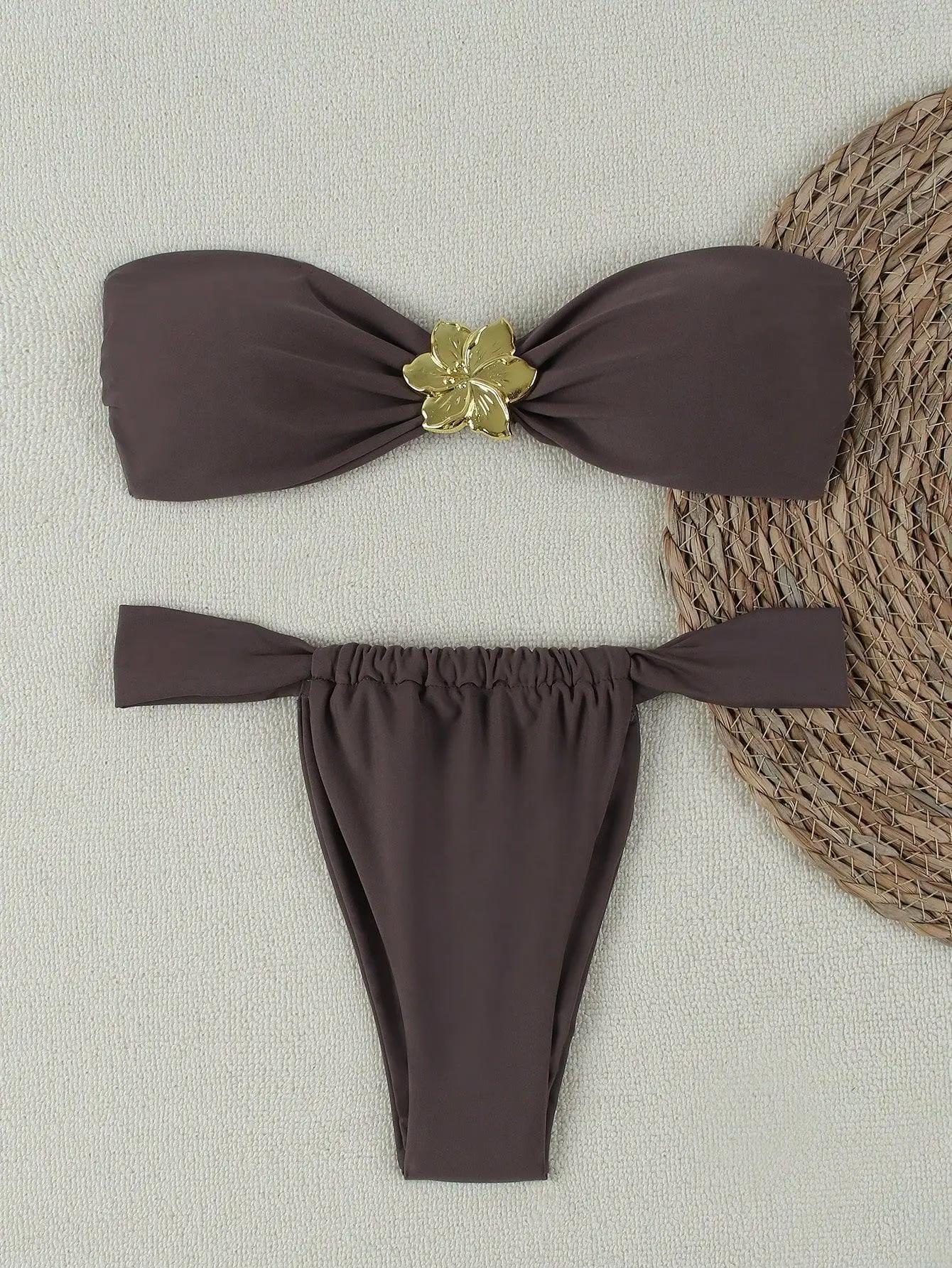 Ensemble bikini bandeau push-up sexy 2026 - Maillot de bain brésilien string pour femme