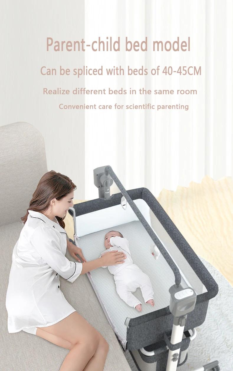 Berceau électrique, berceau et lit bébé pour nouveau-nés, berceau mobile, à bascule, intelligent et 