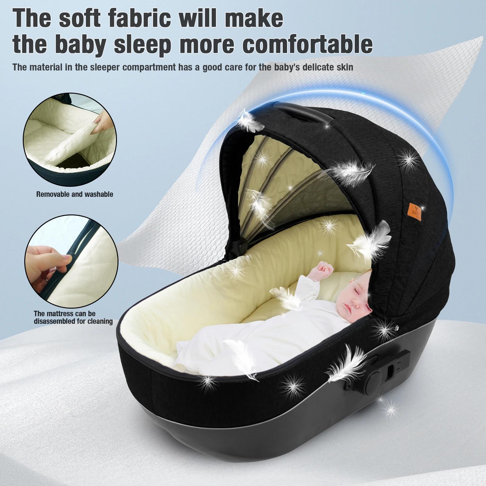 3 en 1 bébé poussette compacte bébé poussette 3 pièces pour nouveau-né bébé siège auto poussette pli