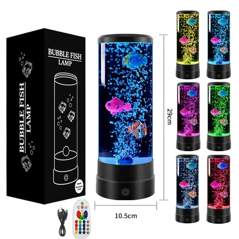 Lampe LED pour poisson, veilleuse d'ambiance, télécommande, lumières décoratives à couleur changeant