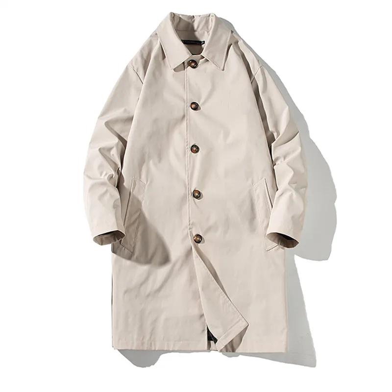 Trench décontracté à col rabattu pour homme, coupe-vent, surdimensionné, à la mode, nouvelle collect