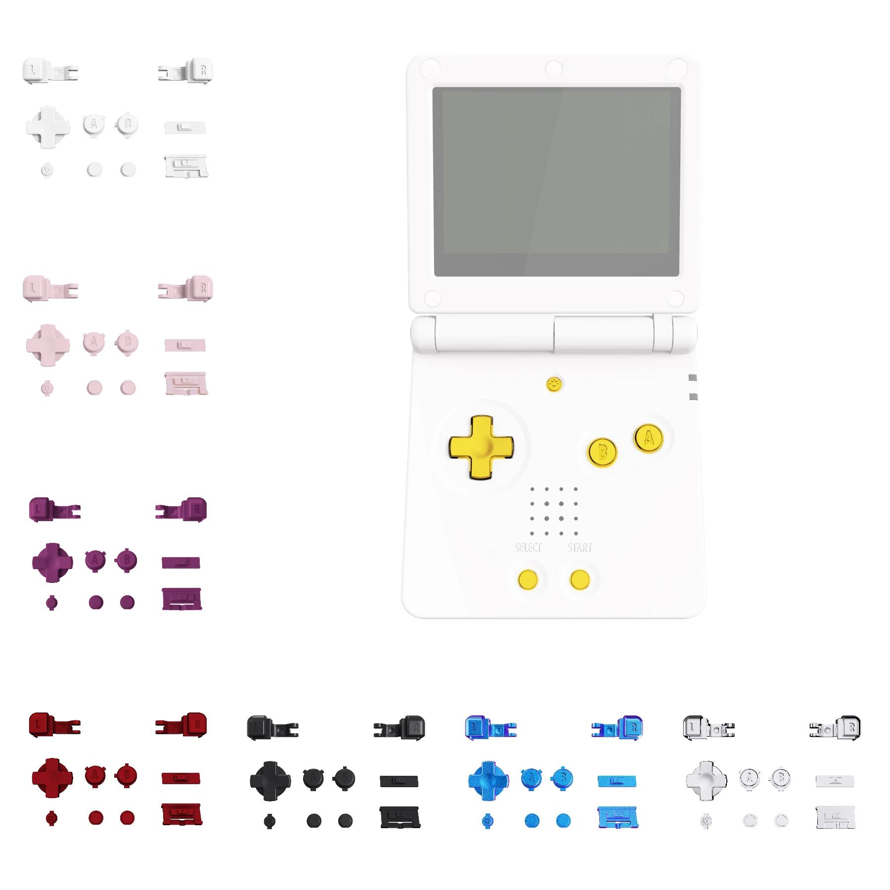 eXtremeRate – jeu complet de boutons pour Gameboy Advance SP, bouton A B L R, bouton marche/arrêt du