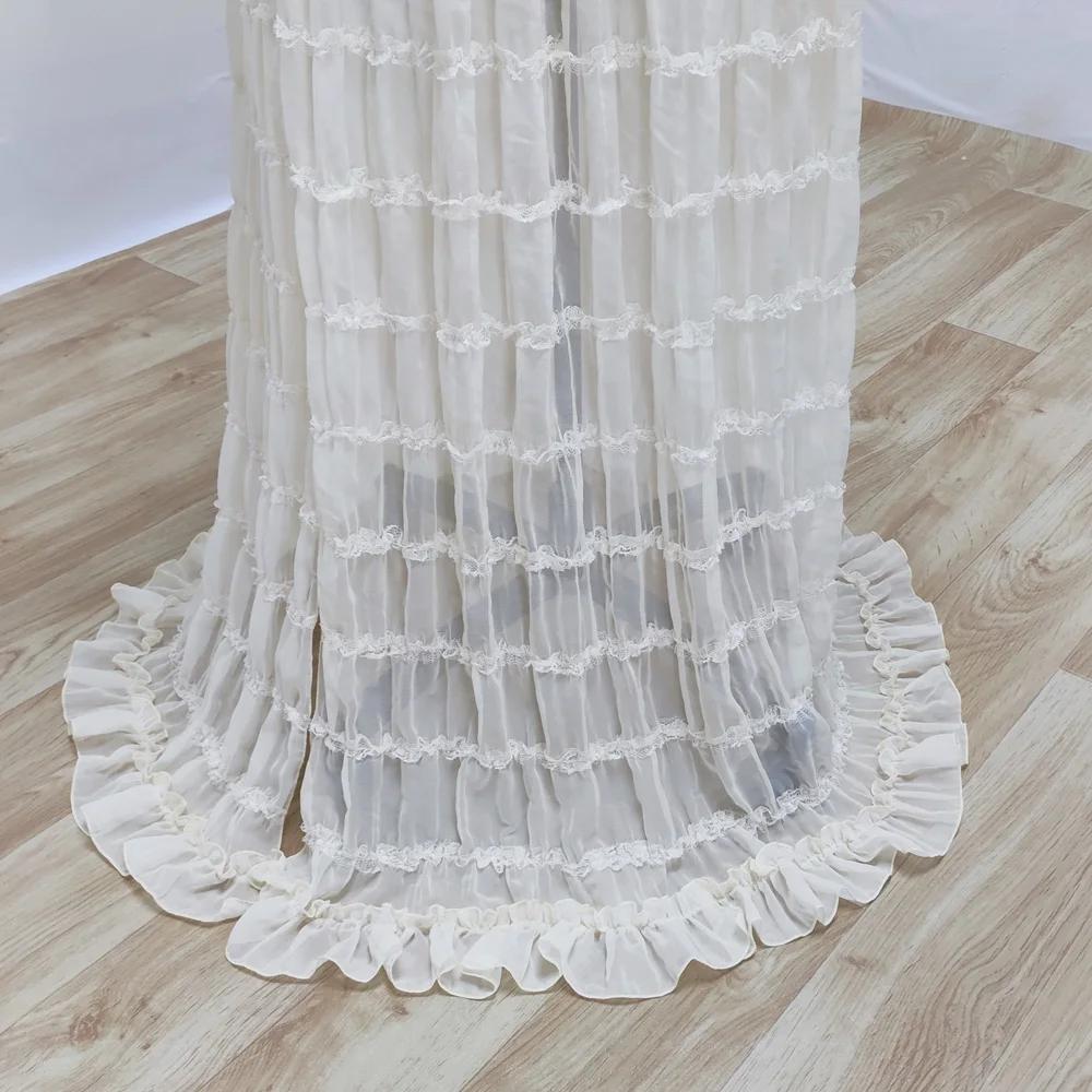Robe de maternité plissée en mousseline de soie, Sexy, épaules dénudées, haut court, pour femmes enc