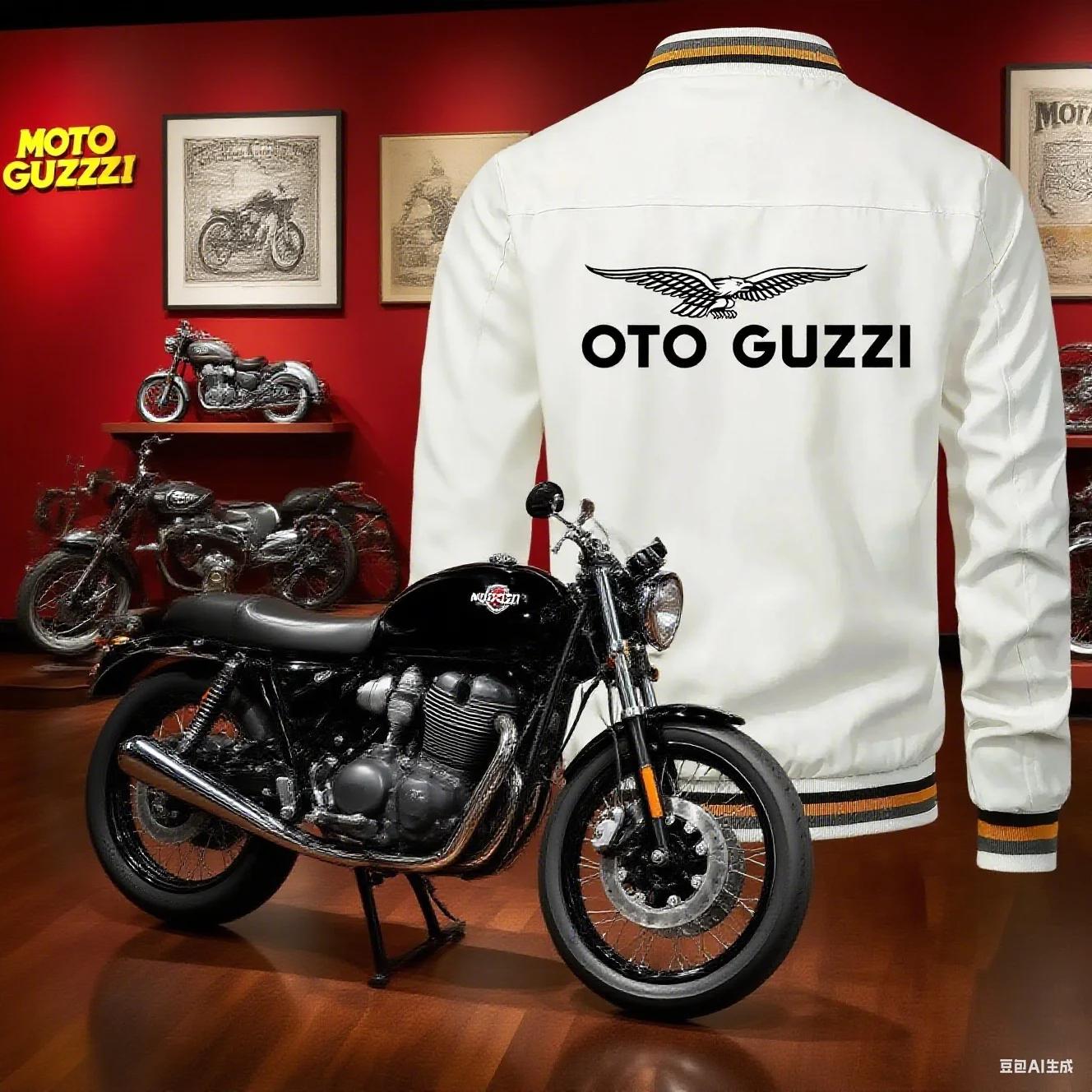 Printemps et automne nouveau MOTO-GUZZI moto logo fermeture éclair bombardier décontracté en plein a