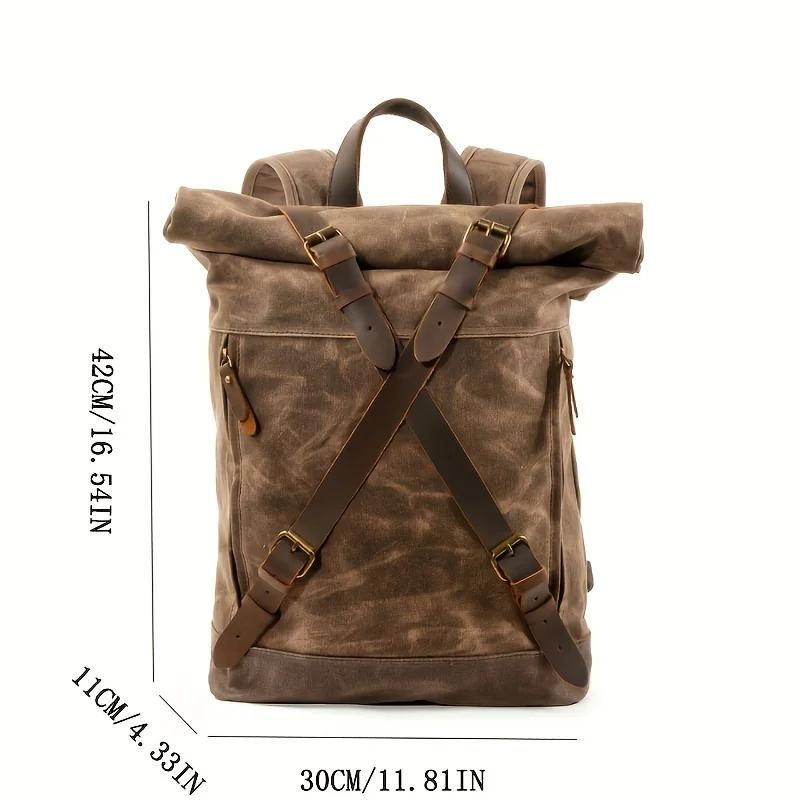 Nouveaux sacs à dos en toile Vintage de luxe pour hommes toile de cire d'huile sac à dos de voyage e
