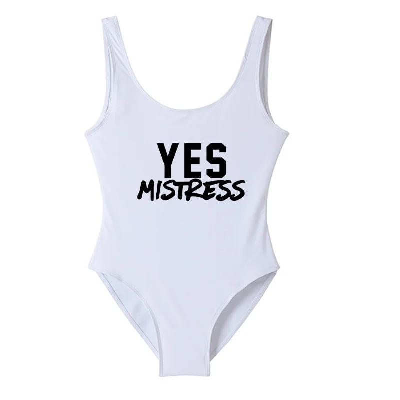 YES MISTRESS-Maillot de bain une pièce pour femmes, tenue sexy, drôle, dos nu, monokini, mignon, bad