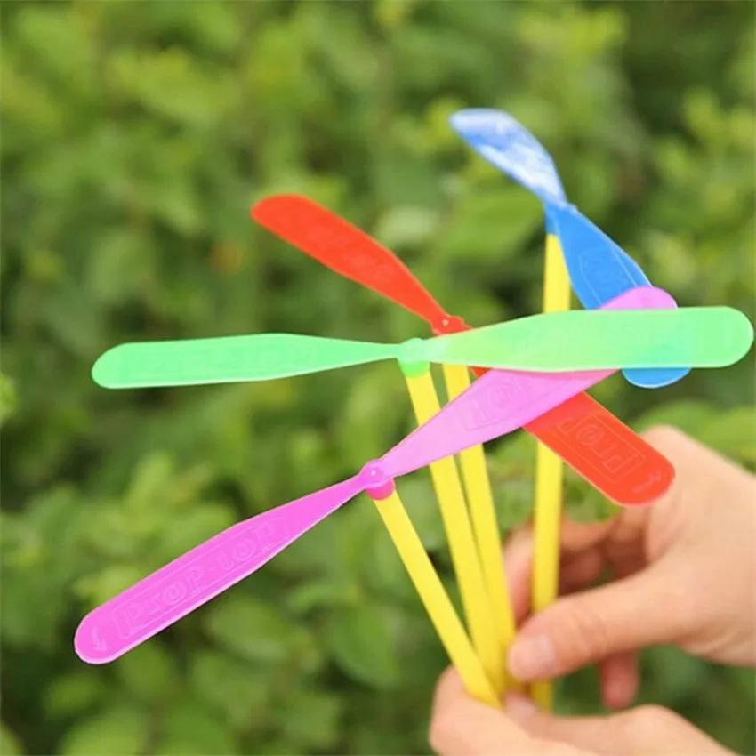 Jouets d'extérieur traditionnels classiques en plastique, 50 pièces, hélice libellule en bambou, jou