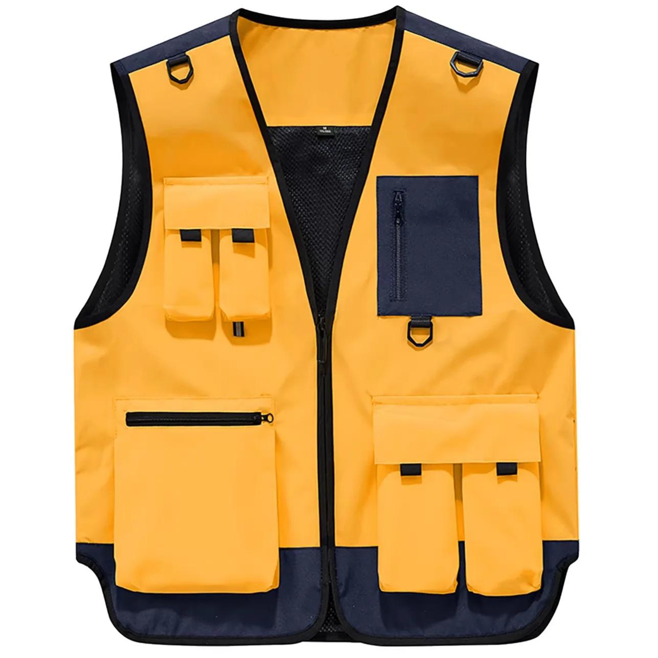 Gilets de travail pour la photographie en plein air, vestes multi-poches pour hommes, gilets de pêch