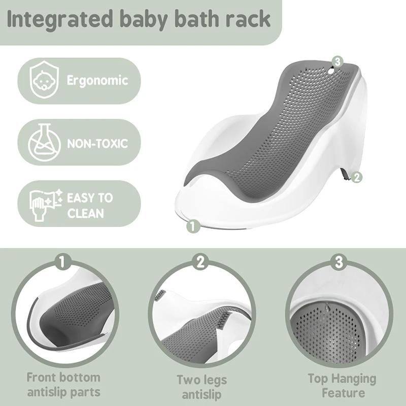 Support de bain doux pour bébés nouveau-nés - Siège de bain ergonomique, facile à nettoyer et confor