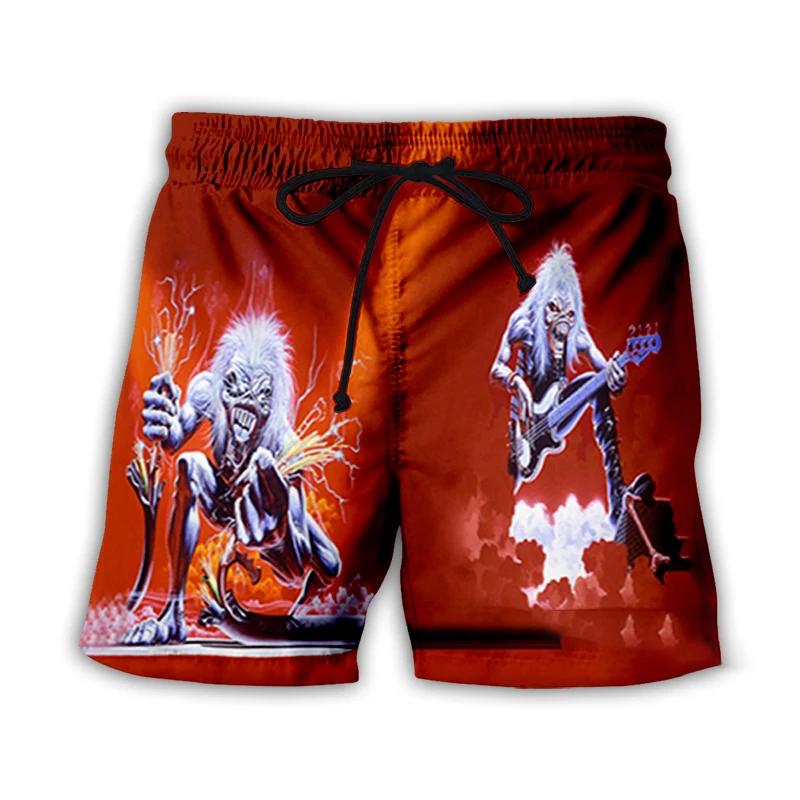Nouvelle mode impression 3D gothique Vintage horreur crâne été plage Shorts Streetwear hommes séchag