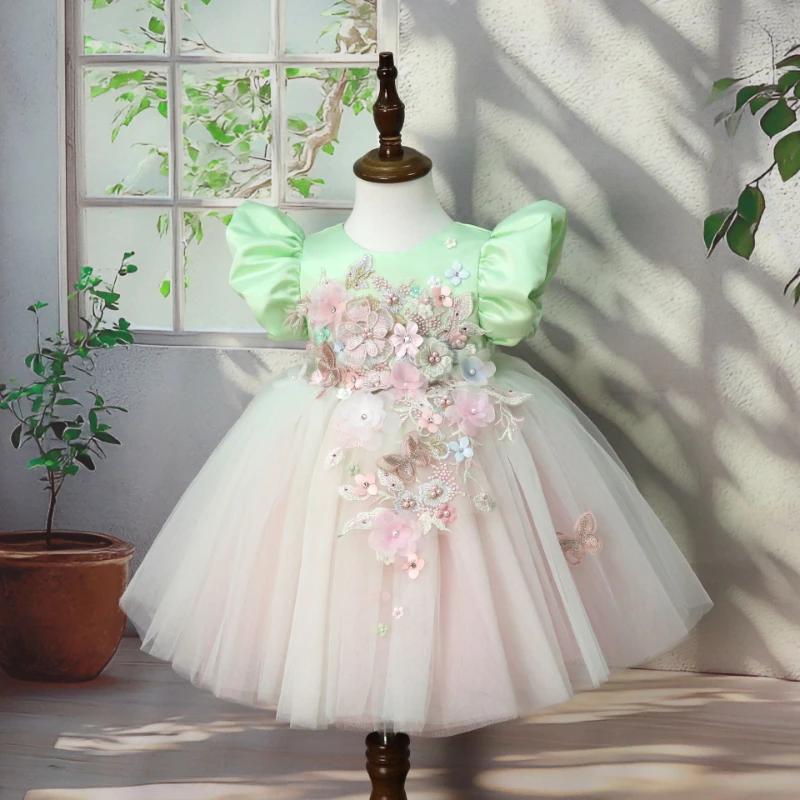 Robe de Princesse Lolita 2026 pour Enfants, Tenue de Cérémonie et de Fête, Robe de Bal avec Applique