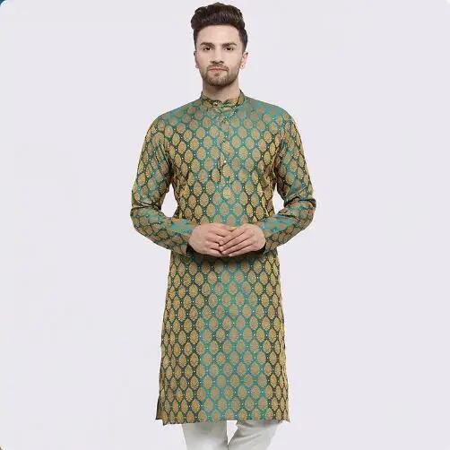 Inde Hommes Printemps Chemise Tradition Kurtas Vintage Chemisier Long