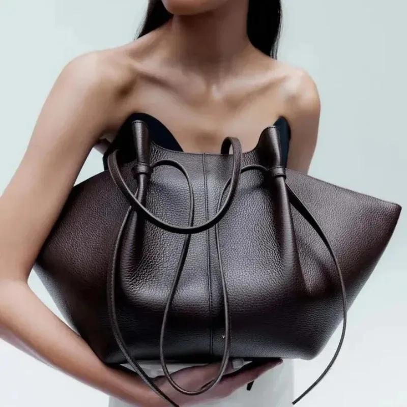 Nouveau sac à bandoulière en cuir grande capacité pour femme, sac à main de haute qualité, sac fourr