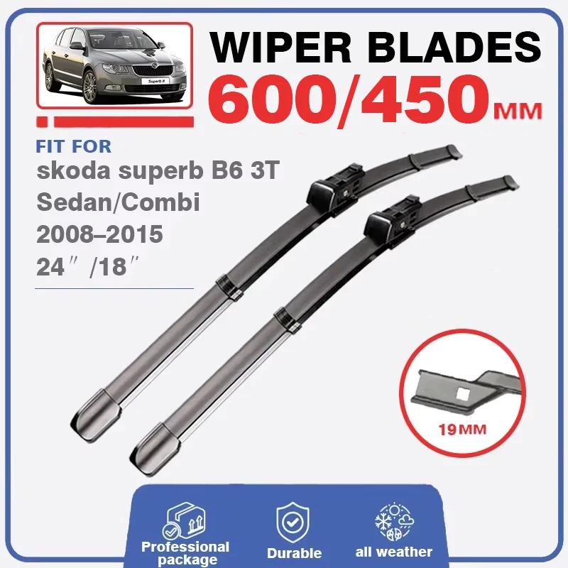 LHD – balais d'essuie-glace avant et arrière, pour Skoda Superb 2 B6 3T 2008 – 2015 berline, pare-br