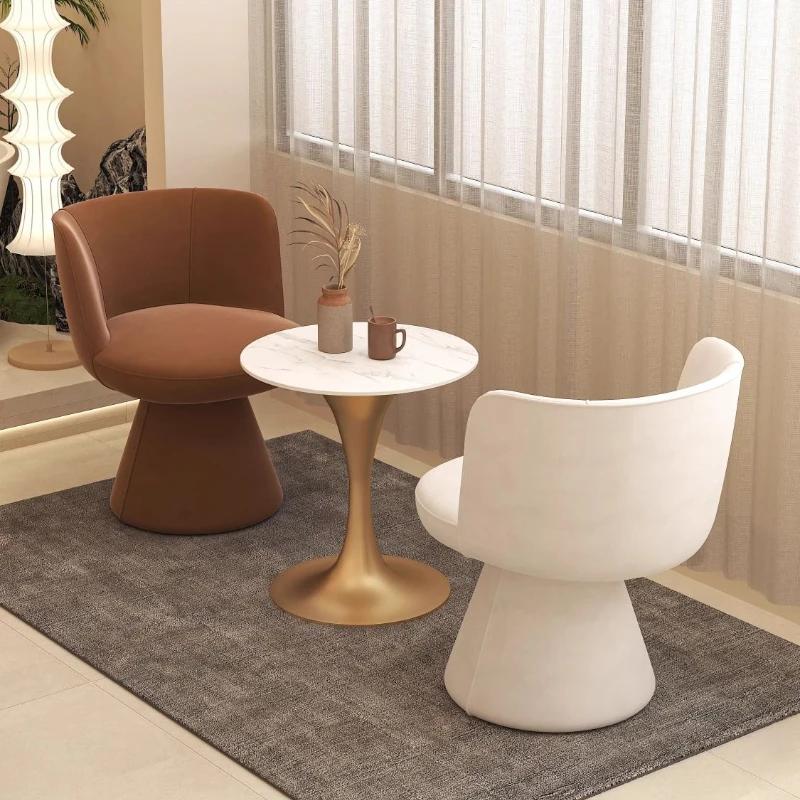 Chaise de salle à manger italienne Simple, rotative, Style crème, pour la maison, la chambre à couch