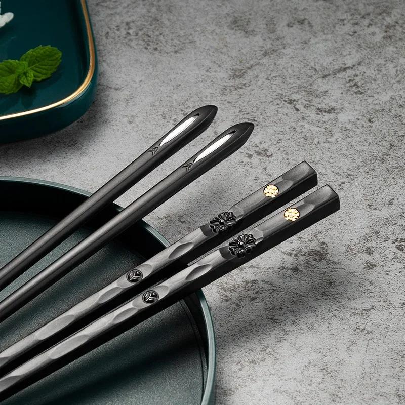 Baguettes japonaises antidérapantes de haute qualité, 5 paires, coréen, maison, hôtel, Restaurant, b