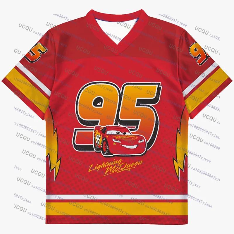 T-shirt Sportif Été 2026 Les Voitures Lightning McQueen N°95 Homme Femme Imprimé 3D Séchage Rapide O