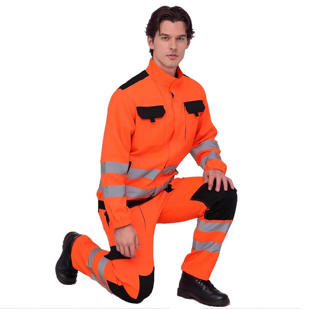 Pantalon de travail fin pour homme, jaune fluorescent, respirant, pantalon de protection pour la rép