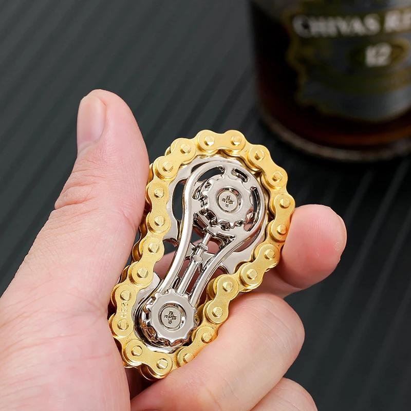 Pignons volant d'inertie gyroscope Fidget Spinner anti-stress anxiété chaînes de vélo en métal EDC S