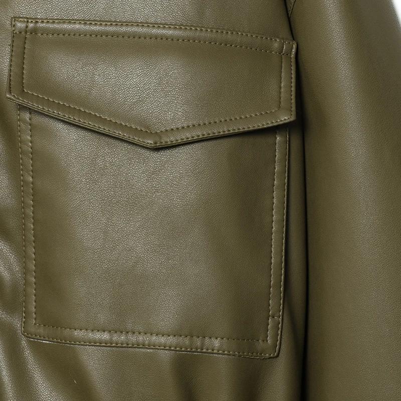 Veste femme veste simili cuir vert femme Demi-saison veste d'extérieur femme automne nouveau dans ma