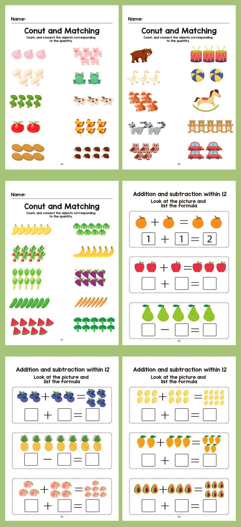 Cahier d'exercices interactif de mathématiques - Comptage, addition et soustraction jusqu'à 10, acti
