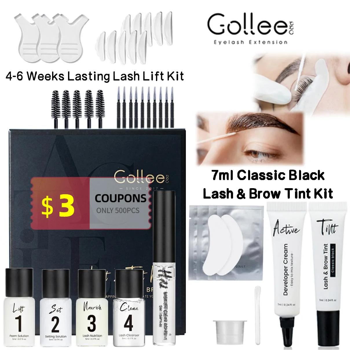 Gollee classique noir naturel cils levage Perm traitement ensemble de maquillage cils et sourcils te