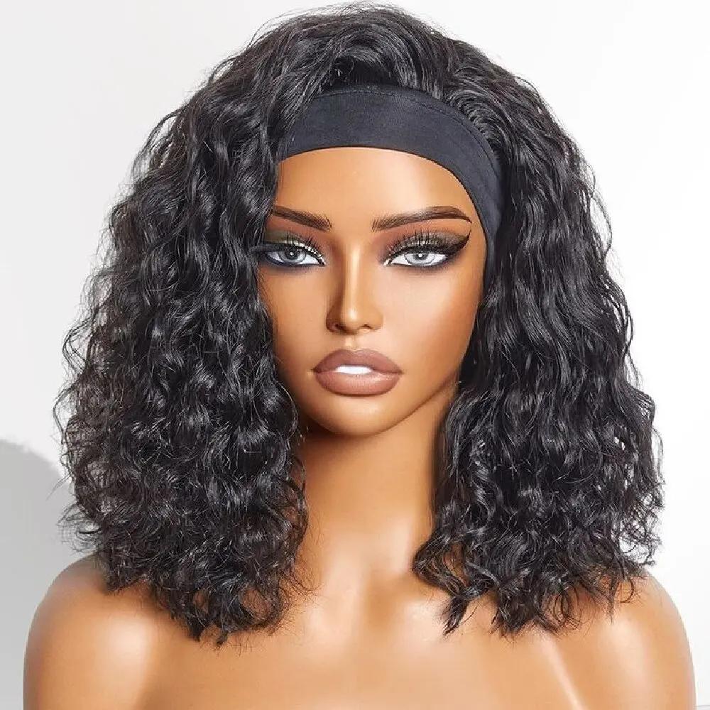 Perruque bandeau Deep Wave en cheveux humains, densité 200%, pour femmes, entièrement fabriquée à la