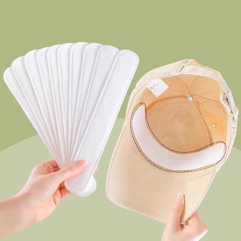 10/100 pièces chapeau absorbant la sueur autocollants femmes hommes coton Anti-saleté sport ceinture
