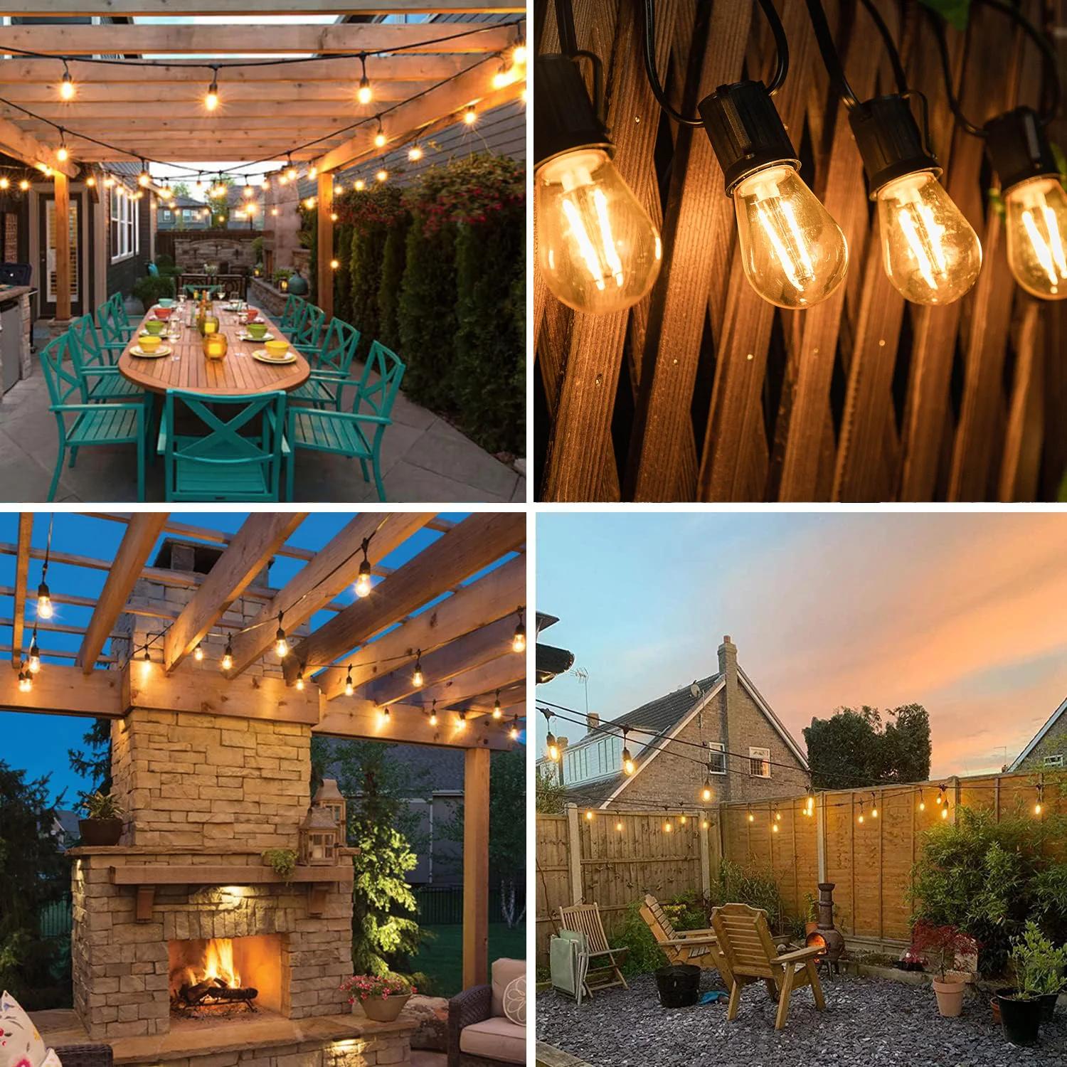 Guirlande lumineuse Led en plastique S14 E27 220V EU, incassable, étanche, Connectable, pour jardin,
