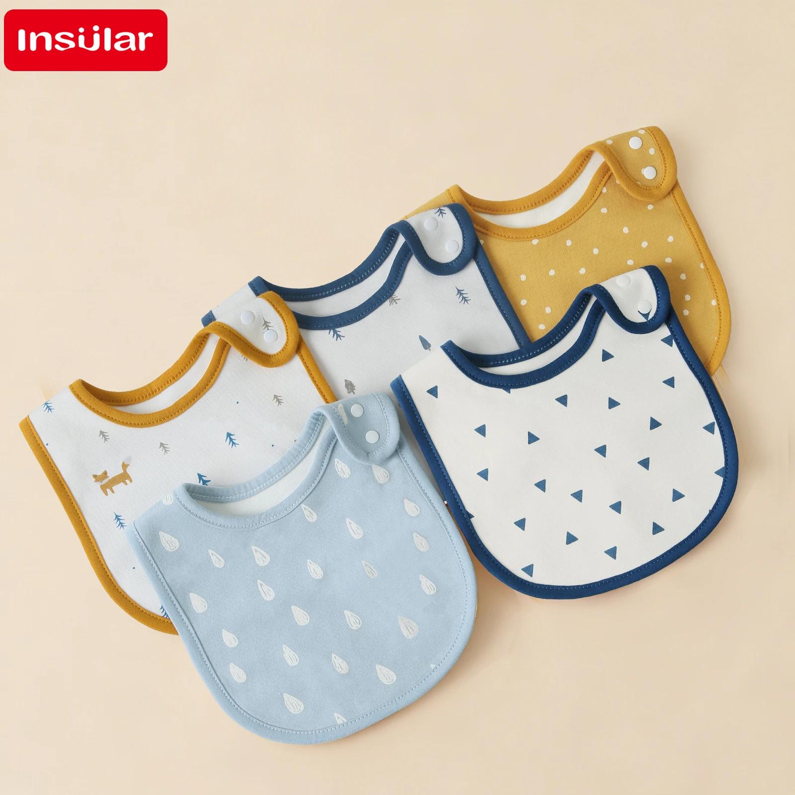 Serviette de salive pour bébé, 5 pièces/ensemble, bavoirs 100% coton, doux pour la peau, facile à es