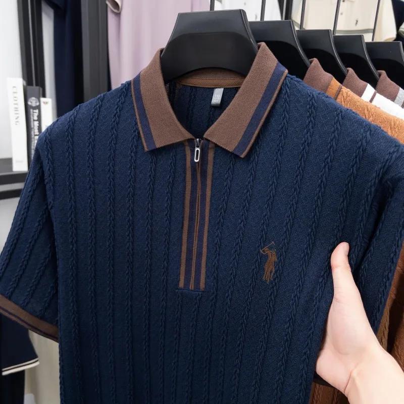 Marque de luxe à manches courtes polo shirt hommes Flip Top Summer Fashion jacquard design Golf pone