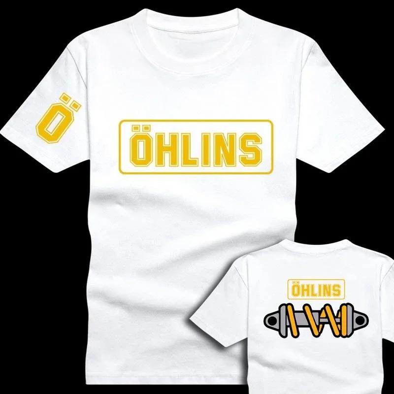 Desktop_Amazing t-shirts hommes Ohlins Suspension de choc voiture moto Sport course t-shirt été déco