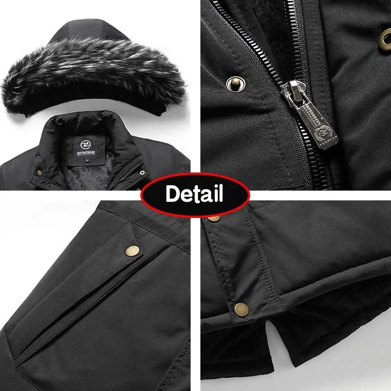 Nouveau hiver hommes coupe-vent polaire chaud détachable à capuche Parka veste hommes solide fermetu