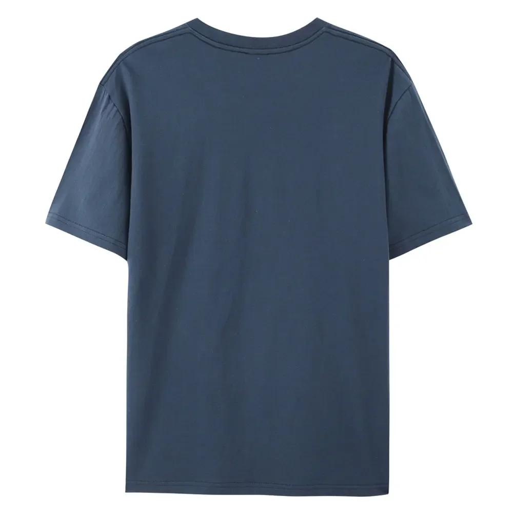 T-shirt décontracté à manches courtes pour hommes, 100% coton doux, avec motif de document solide