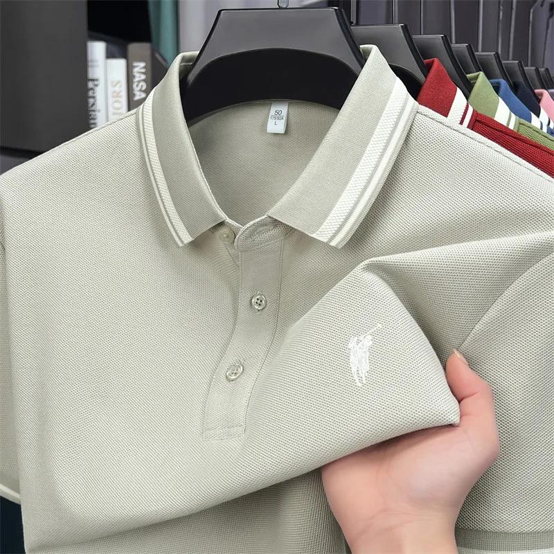 100% coton marque de luxe manches courtes polo shirt hommes nouveau classique pony broderie été T-sh