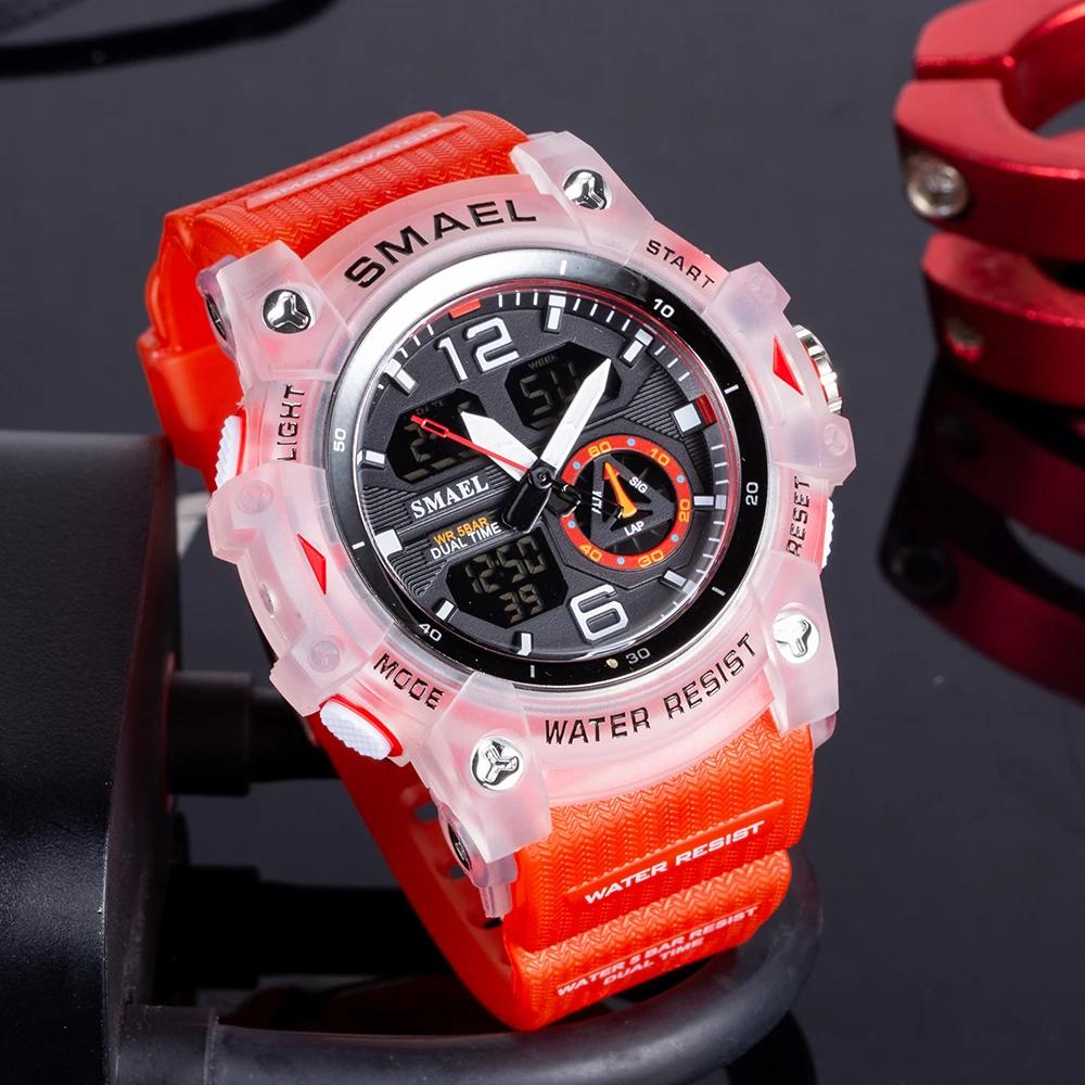 SMAEL-Montre-bracelet de sport militaire pour homme, chronomètre d'alarme, rétroéclairage numérique 