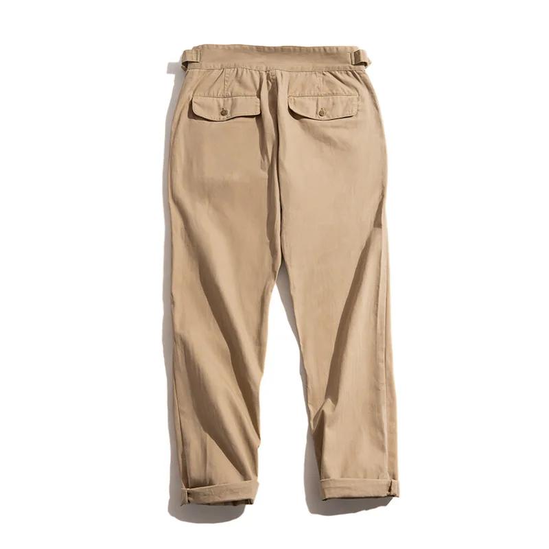 Maden Vintage réglable taille haute Gurkha pantalon kaki décontracté Cargo pantalon de travail class