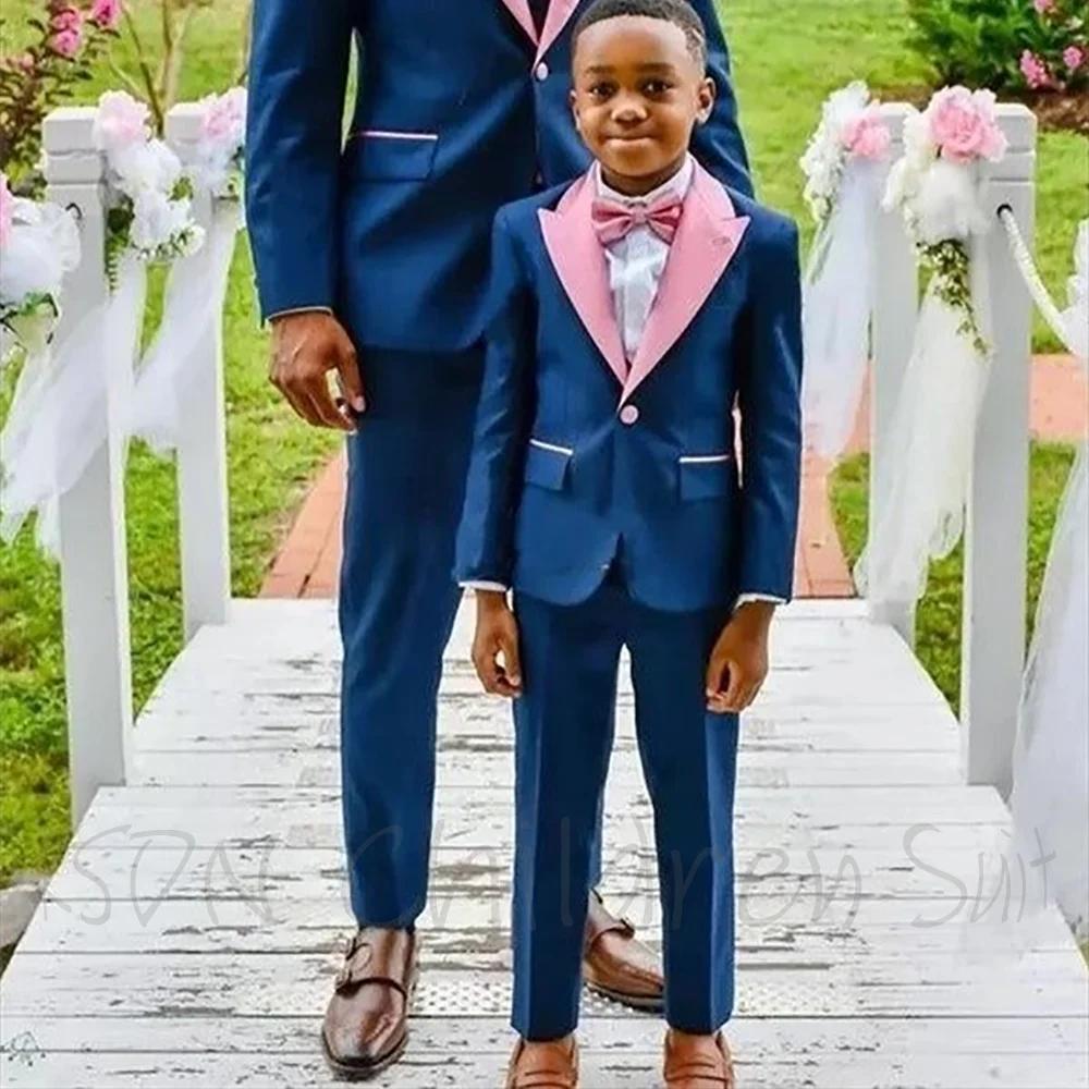 Costume deux pièces pour enfants, ensemble de mariage formel, mode, bouton unique, revers à pointe, 
