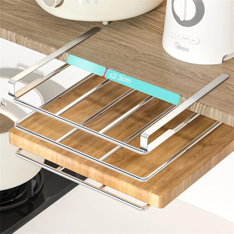 JUSTINLAU Étagère de rangement suspendue en acier inoxydable pour cuisine avec crochets pour essuie-
