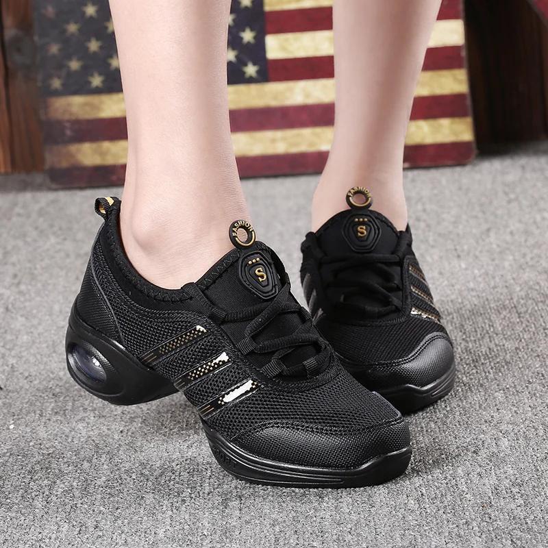 Chaussures de Jazz respirantes à lacets pour femmes, chaussures de danse modernes, baskets confortab
