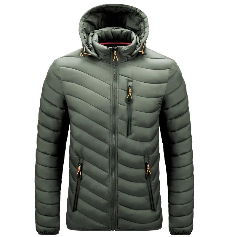 Veste d'extérieur légère pour hommes, à capuche, isolée, thermique, bouffante, chauffée, pour course
