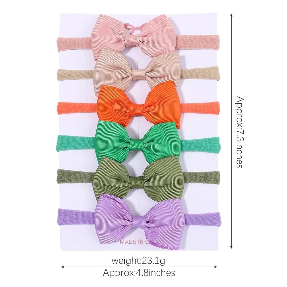 4/5/6 pièces/ensemble couleur unie enfants chapeaux élastiques bandes de cheveux pour bébé mignon ru