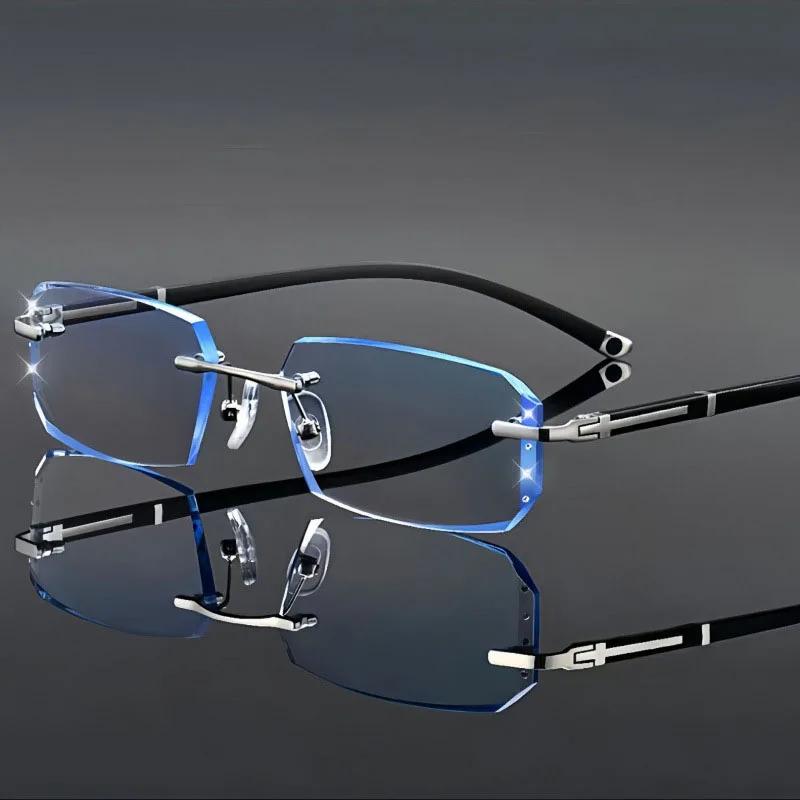 Lunettes de lecture élégantes sans cadre Anti-lumière bleue pour hommes lunettes de lecture d'affair