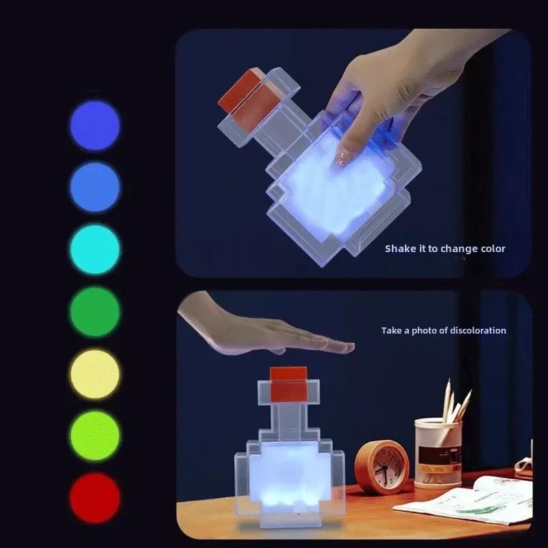 Veilleuse MC Game Night à changement de couleur, modèle bouteille de médicament liquide, jouet périp