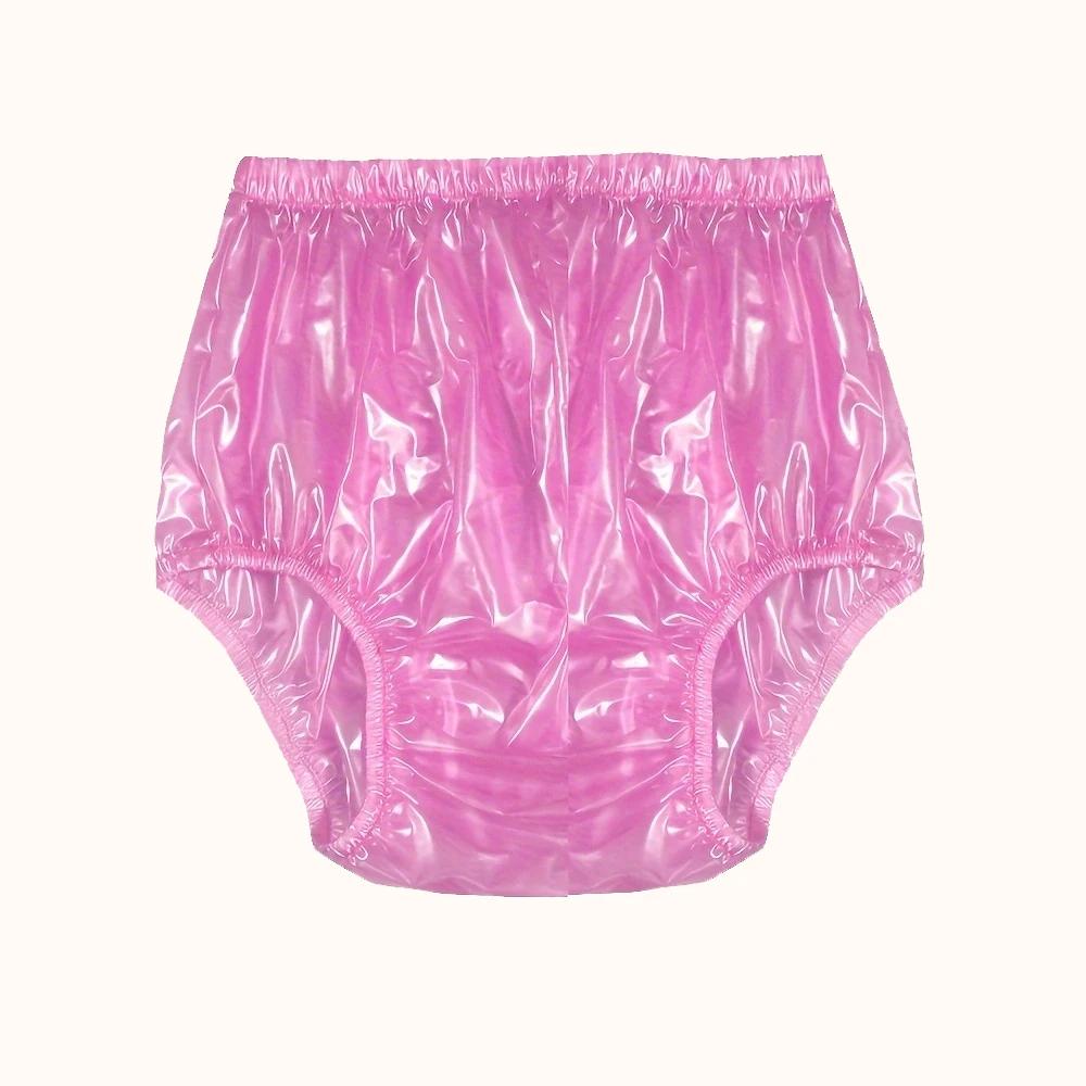 Sous-vêtements PVC transparents taille haute - Couches adultes réutilisables douces pour incontinence adolescente