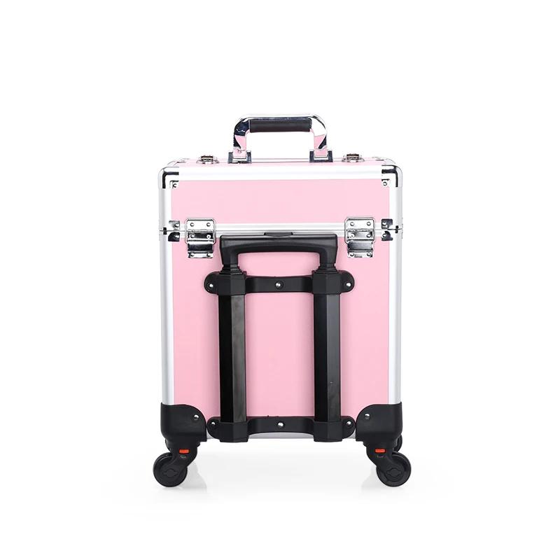 Trousse de maquillage roulante en aluminium, organisateur de Salon de cosmétiques verrouillable, boî
