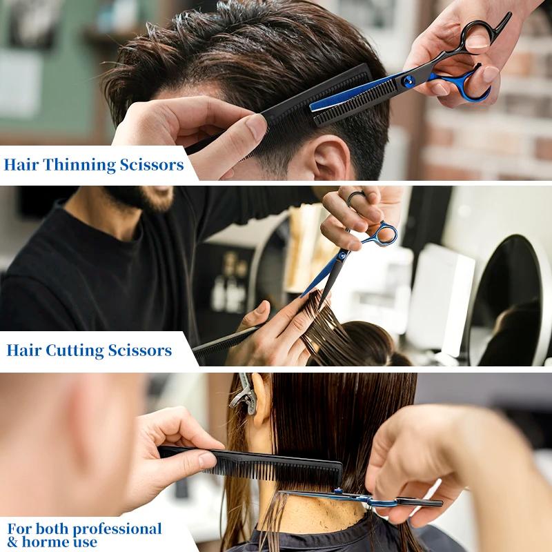 Ensemble de ciseaux de 7 pouces, ciseaux de coupe professionnels, barbier et acier domestique pour l