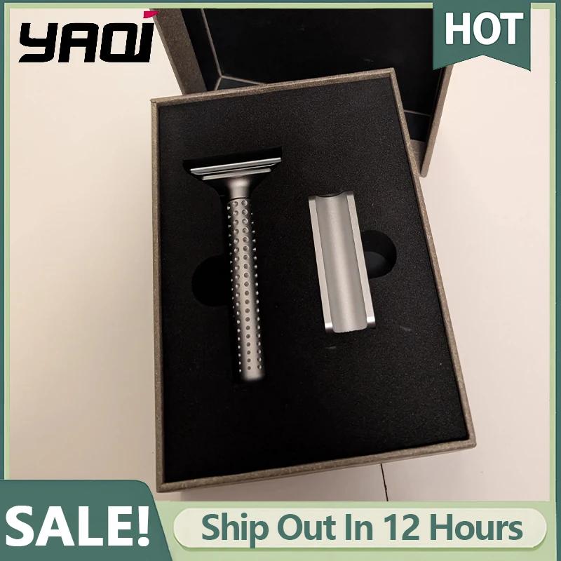 Yaqi Sputnik – rasoir de sécurité et support en aluminium pour hommes, avec écart de lame de 1.25mm,