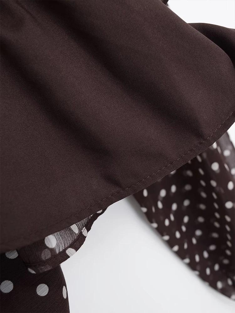 Chemisier Femme Imprimé Pois Nouvelle Collection Printemps 2026 – Blouse Élégante à Nœud Papillon et
