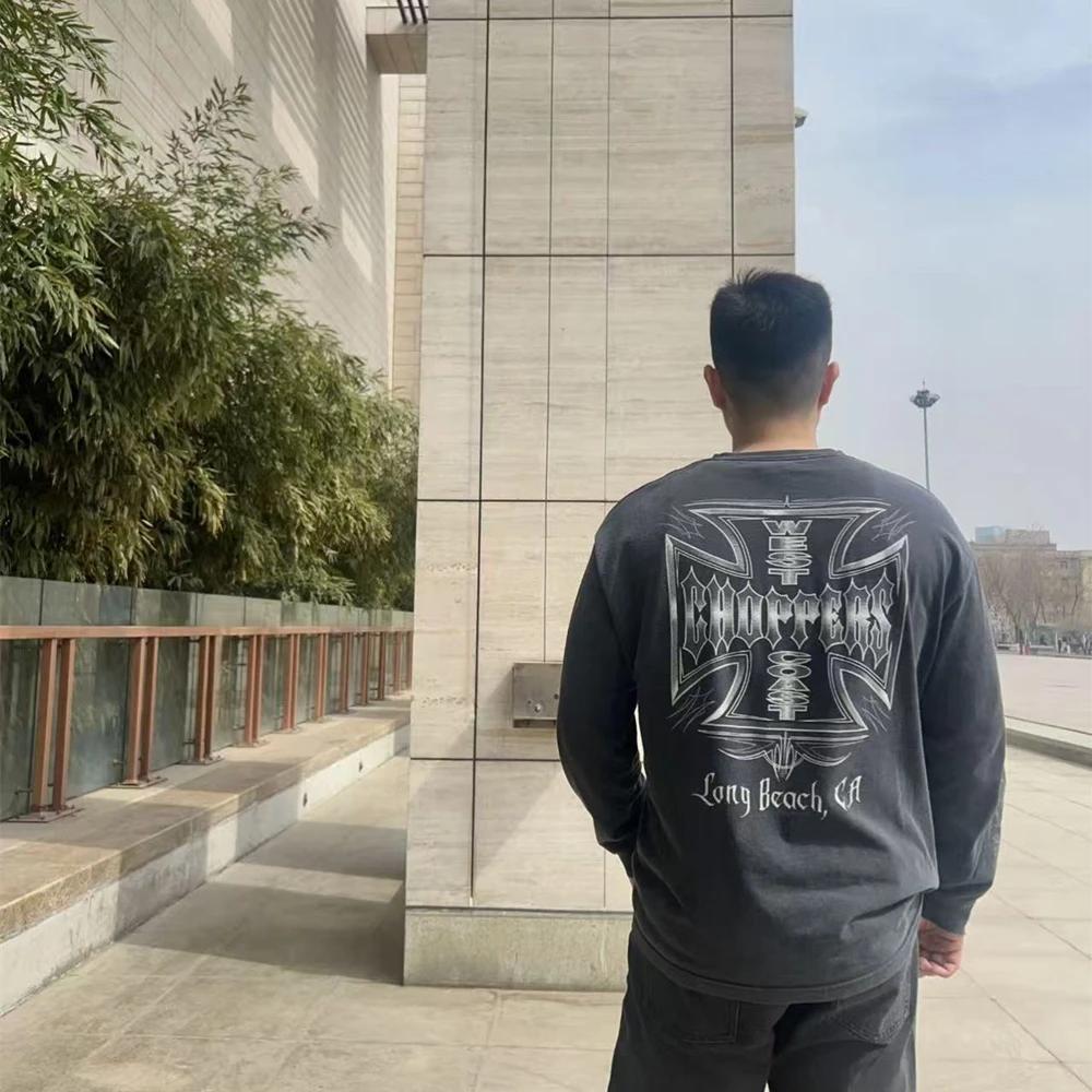 Yao mode Streetwear luxe Vintage ample Baggy haute rue Sport automne haute qualité coton à manches l